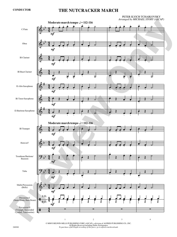 The Nutcracker March Score Concert Band Score Digital Sheet Music