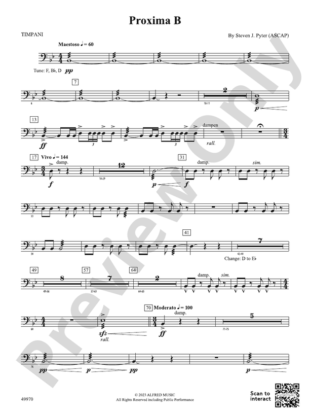 Proxima B: Timpani: Timpani Part - Digital Sheet Music Download