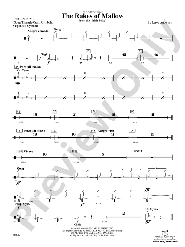 The Rakes of Mallow (from the Irish Suite) 2nd Percussion 2nd