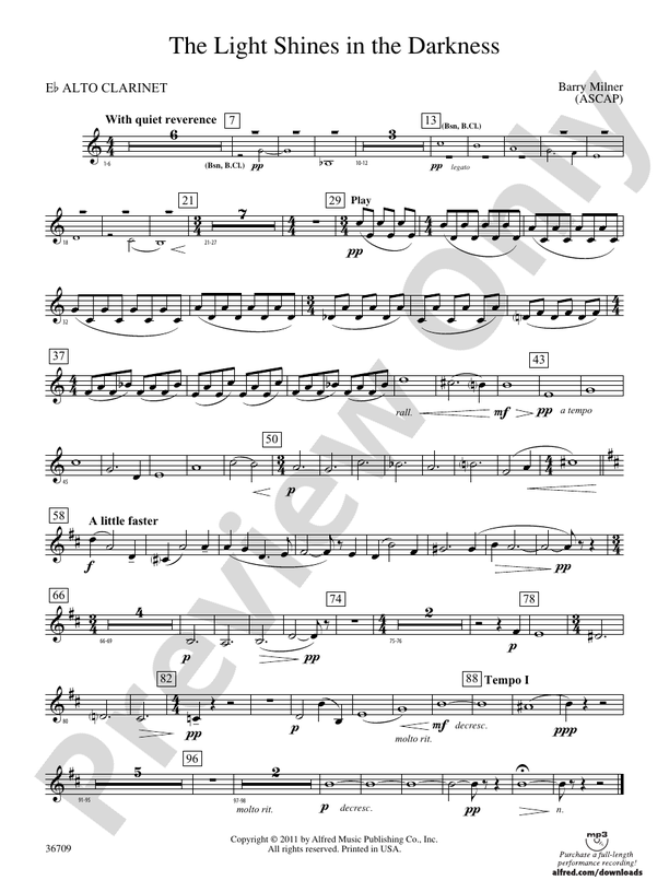 The Light Shines in the Darkness (wp) Eflat Alto (wp) E