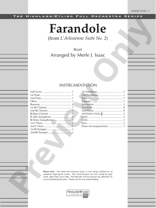 Farandole: Score