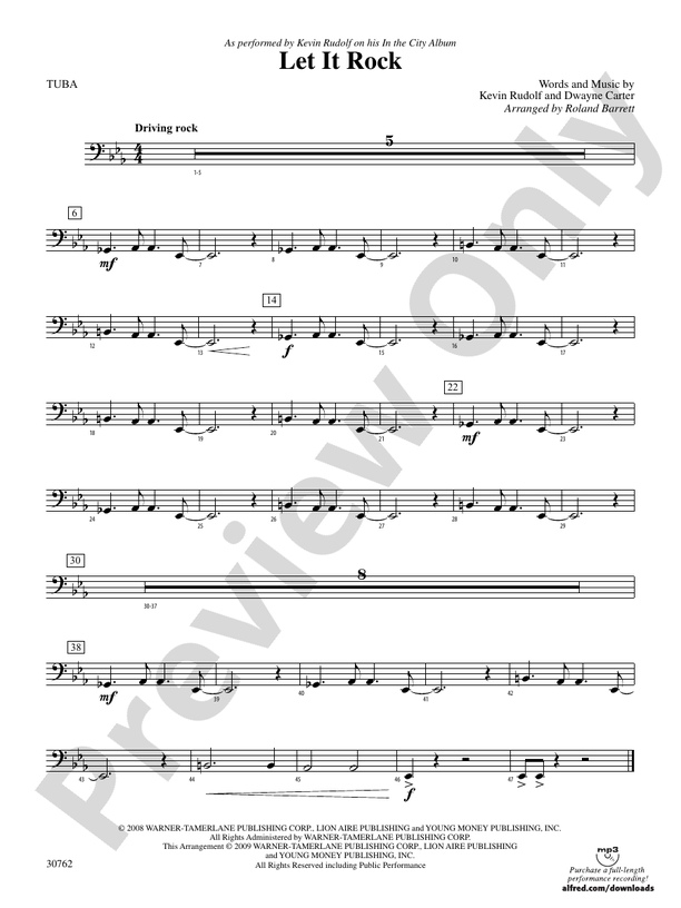 Let It Rock Tuba Tuba Part Digital Sheet Music Download