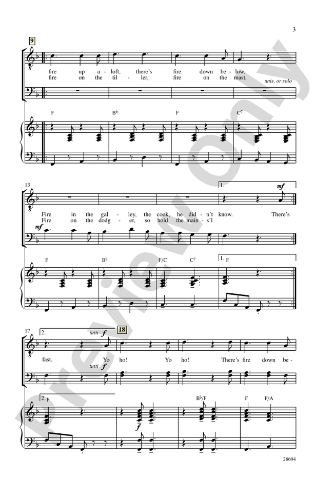 Fire Down Below TBB Choral Octavo Jay Althouse Digital Sheet Music
