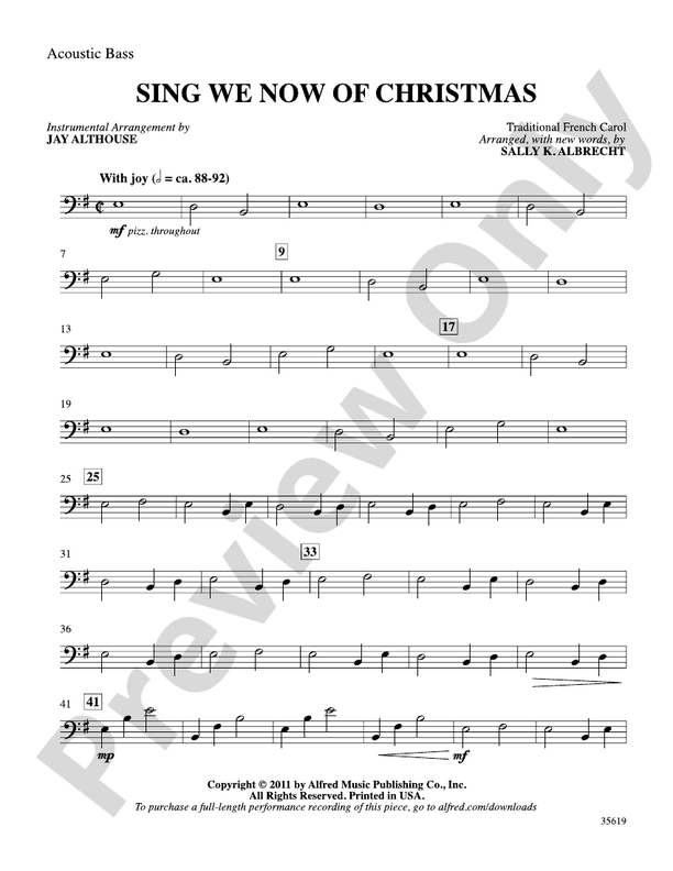 Sing We Now of Christmas String Bass String Bass Part Digital Sheet