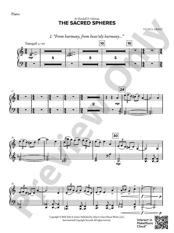 The Sacred Spheres: Piano Accompaniment: Piano Accompaniment Part ...
