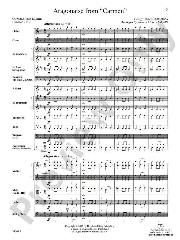 Aragonaise from Carmen: Score