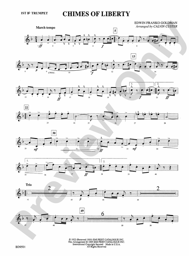 The Chimes of Liberty: 1st B-flat Trumpet