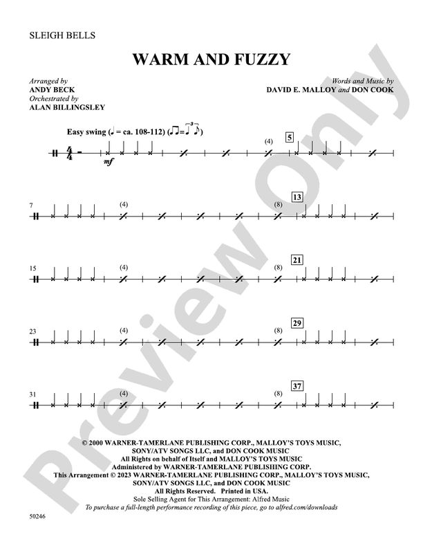 Warm and Fuzzy Sleigh Bells Sleigh Bells Part Digital Sheet Music
