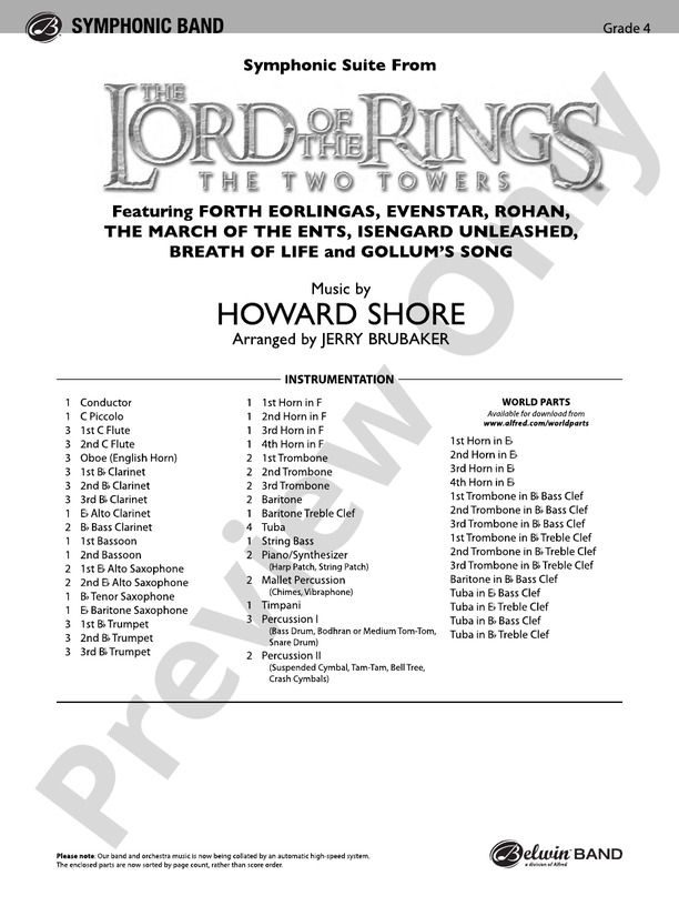The Lord of the Rings: The Two Towers, Symphonic Suite from