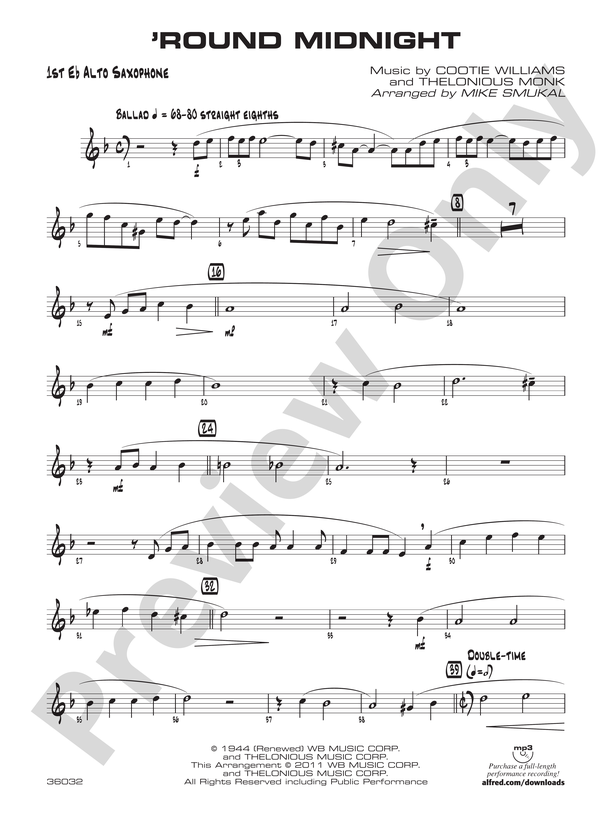 'Round Midnight: E-flat Alto Saxophone