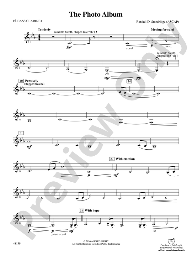 The Photo Album B Flat Bass Clarinet B Flat Bass Clarinet Part Digital Sheet Music Download 