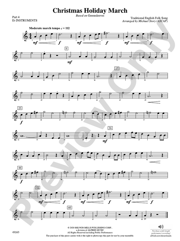 Christmas Holiday March: Part 4 - E-flat Instruments: Part 4 - E-flat ...