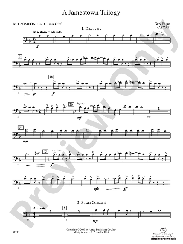 A Jamestown Trilogy (wp) 1st Bflat Trombone B.C. (wp) 1st Bflat