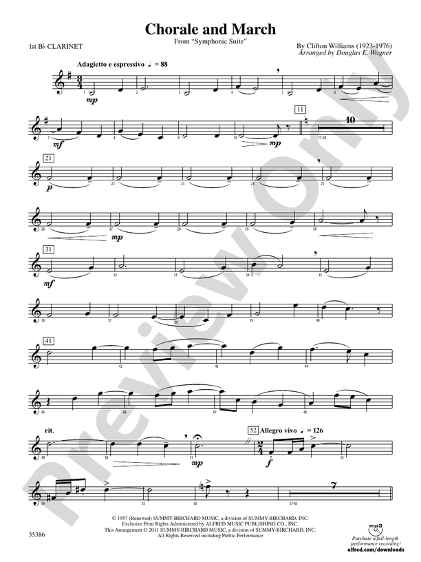 Chorale and March: 1st B-flat Clarinet: 1st B-flat Clarinet Part ...