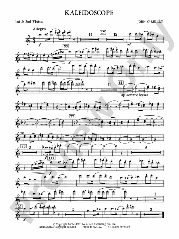 Kaleidoscope Flute Flute Part Digital Sheet Music Download