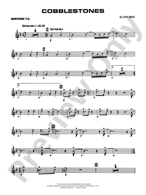 Cobblestones: Baritone T.C.: Baritone T.C. Part - Digital Sheet Music ...