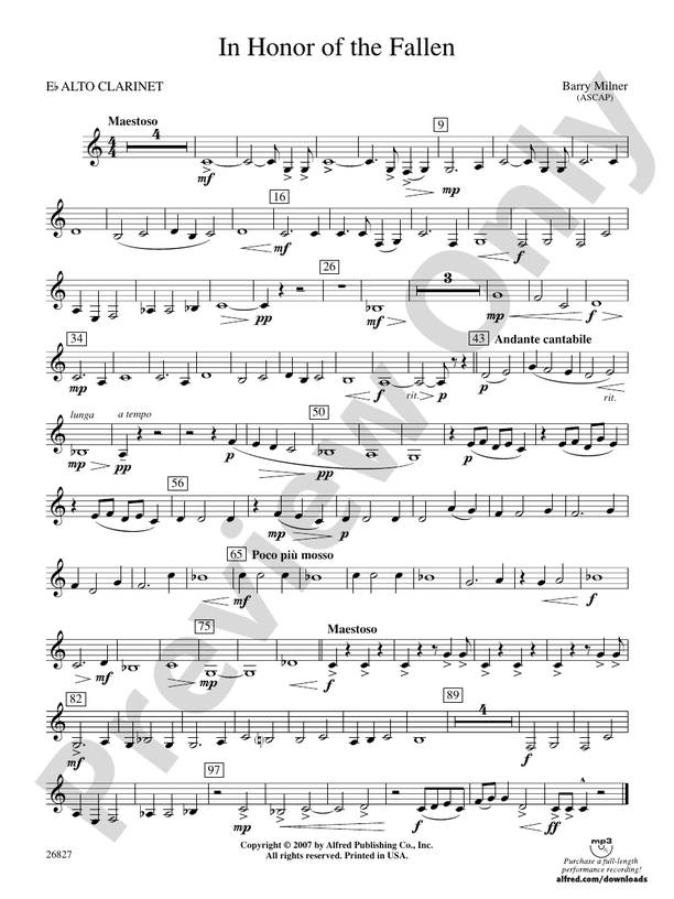 In Honor of the Fallen Eflat Alto Eflat Alto Part