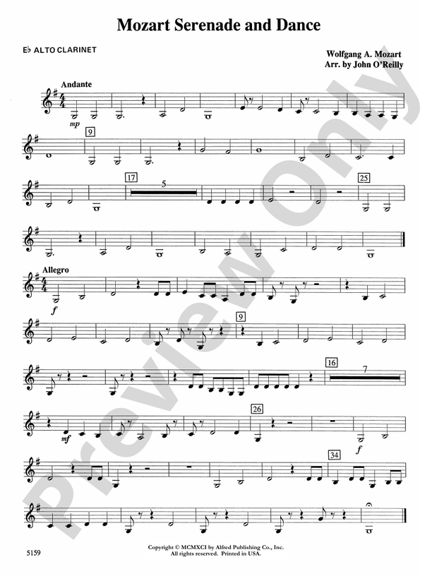 Mozart Serenade and Dance Eflat Alto Eflat Alto