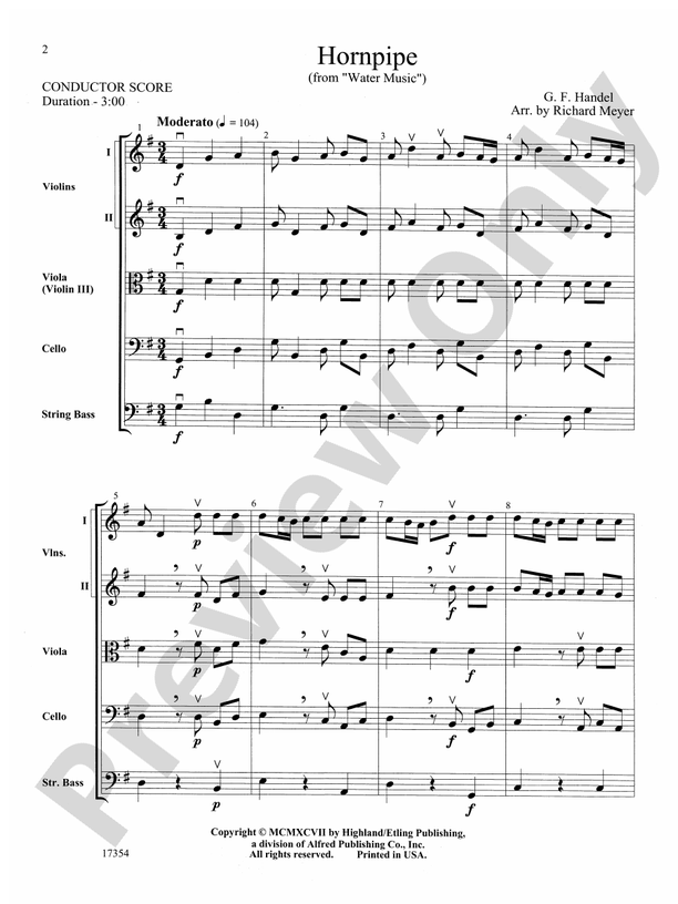 Hornpipe (from Water Music): Score