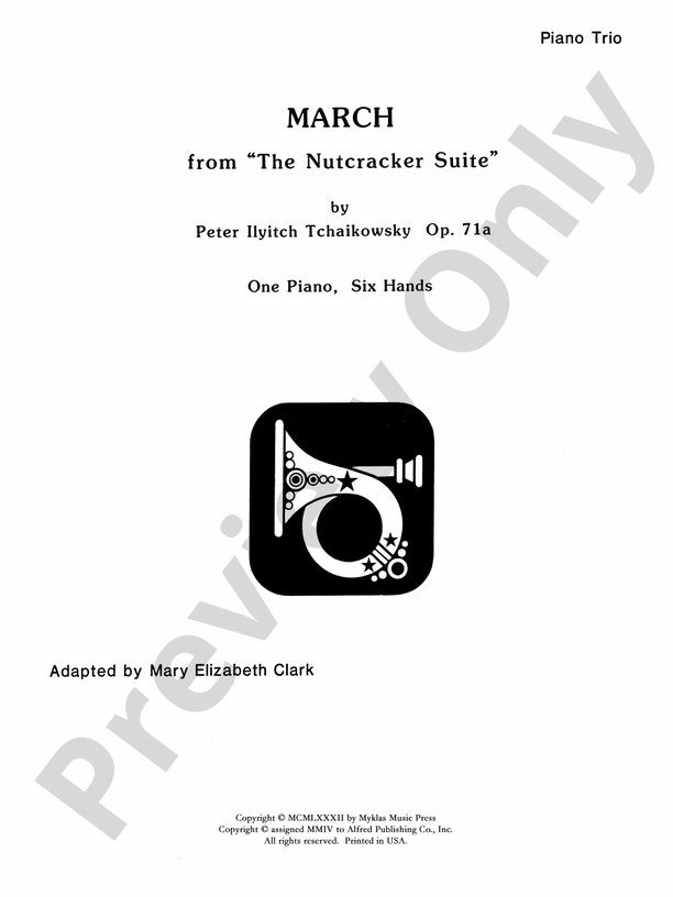March from The Nutcracker Suite, Opus 71A - Piano Trio (1 Piano, 6 Hands)