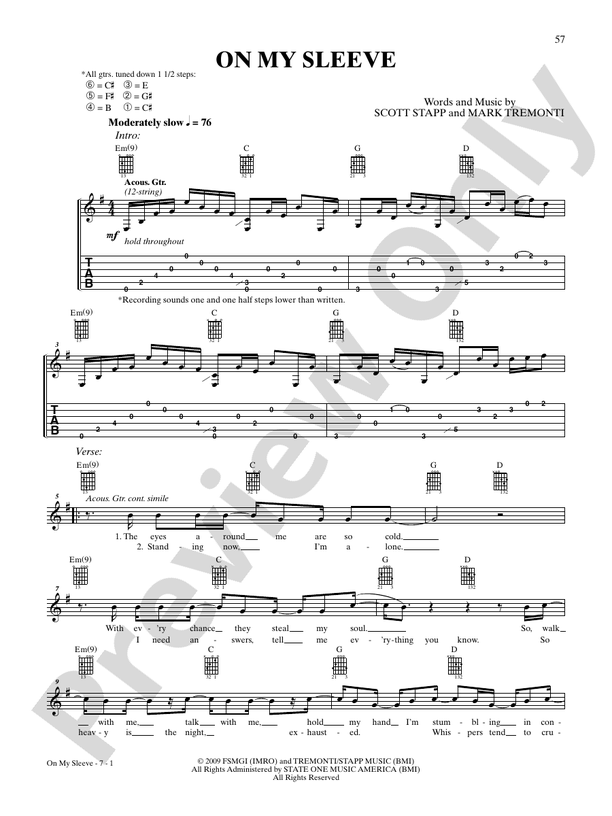 My Sacrifice sheet music for guitar (tablature) (PDF)