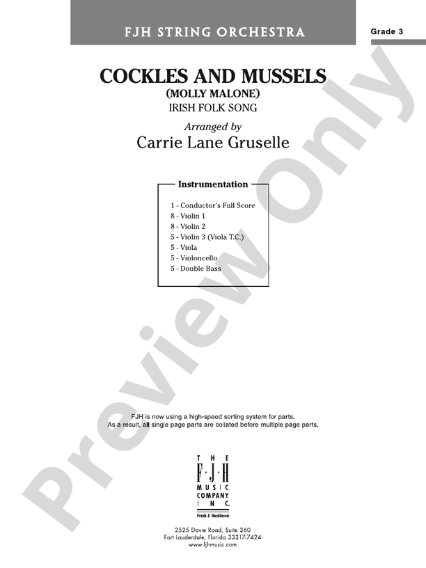 Cockles and Mussels Score Digital Sheet Music Download