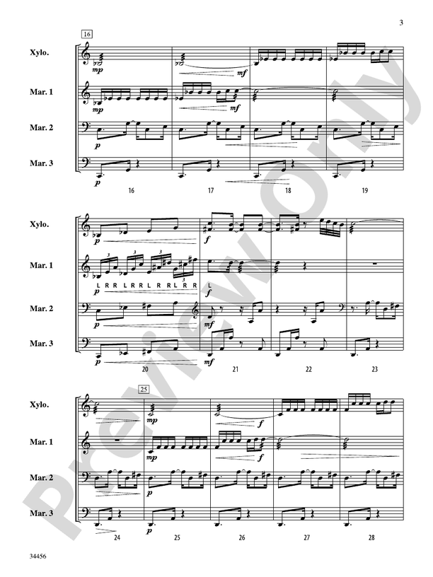 Gershwin Preludes (IIII) for Mallet Ensemble Percussion Ensemble