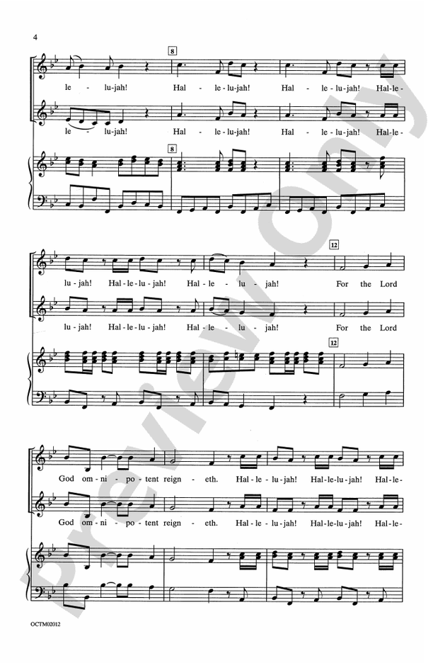 Hallelujah Chorus 2Part Choral Octavo Frideric Handel