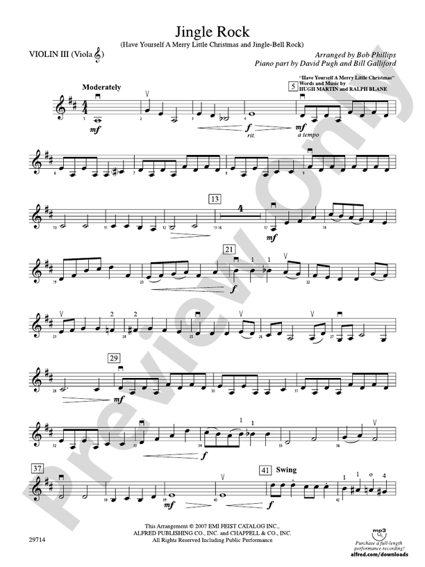 Jingle Rock: 3rd Violin (Viola [TC])