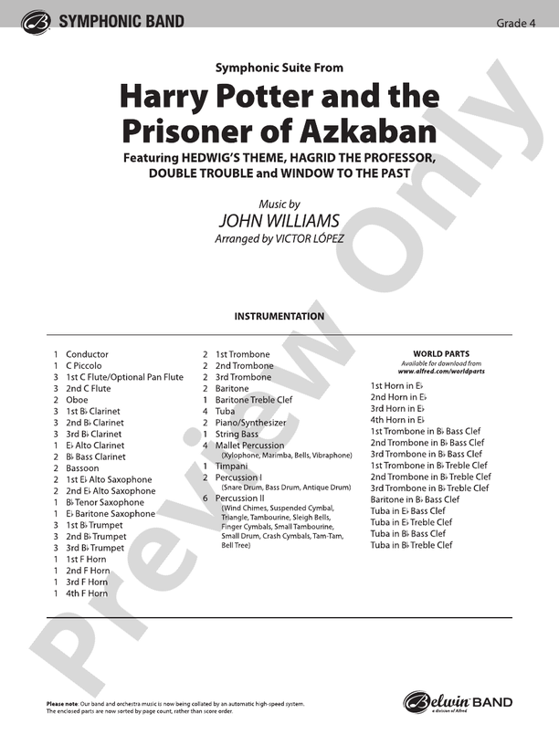 Harry Potter and the Prisoner of Azkaban, Symphonic Suite from