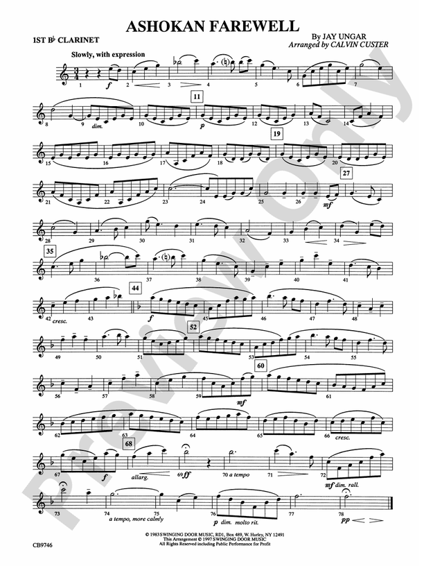 Ashokan Farewell (from The Civil War) 1st Bflat 1st Bflat