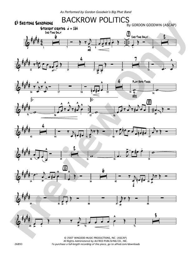 Backrow Politics: E-flat Baritone Saxophone
