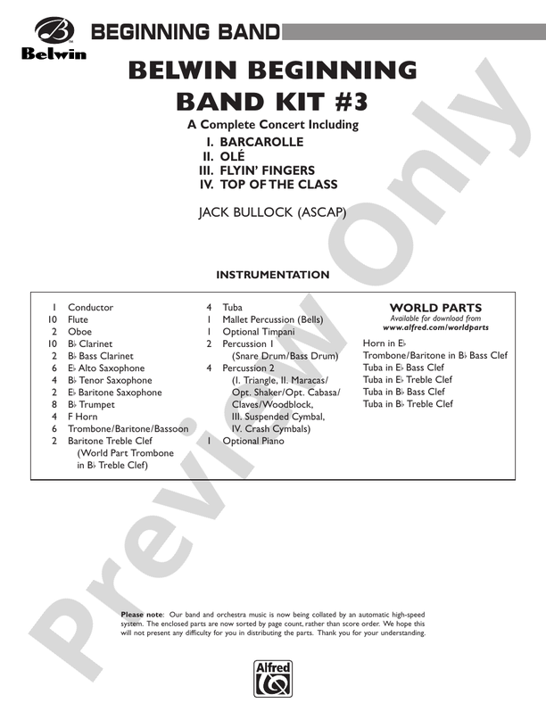 Belwin Beginning Band Kit #3