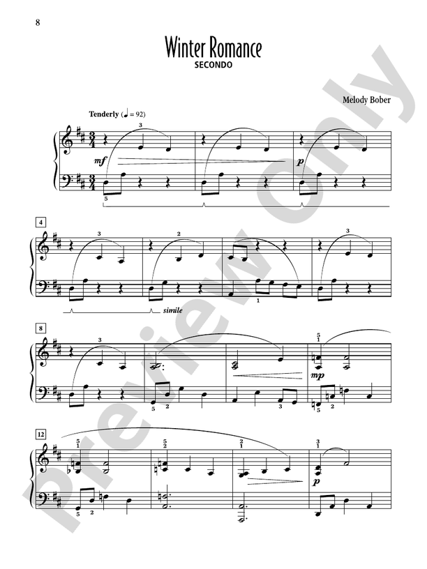 Winter Romance - Piano Duet (1 Piano, 4 Hands)