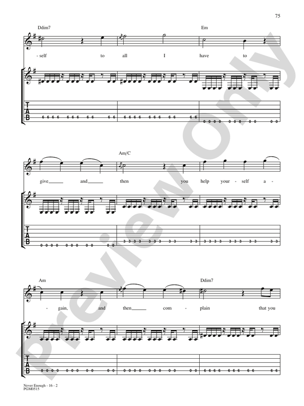Never Enough: Guitar: Dream Theater - Digital Sheet Music Download