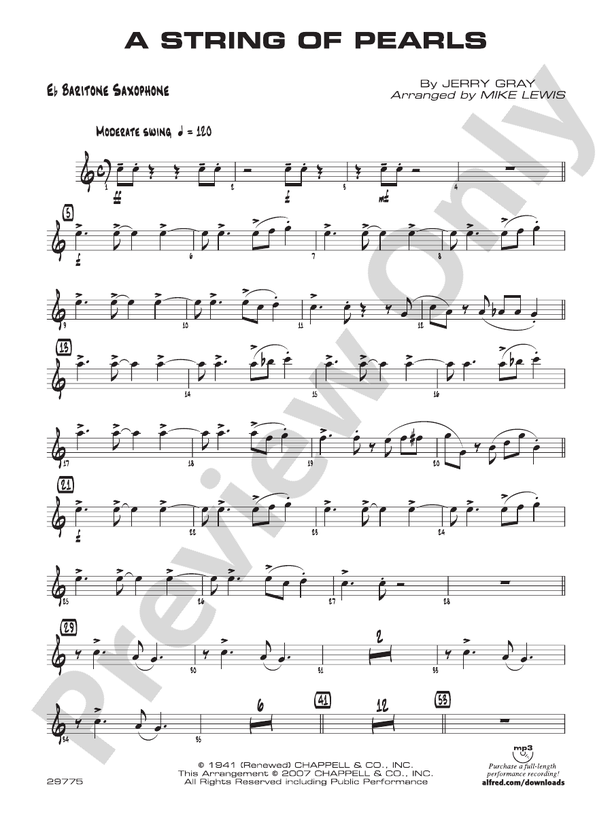 String of Pearls Eflat Baritone Saxophone Eflat Baritone Saxophone