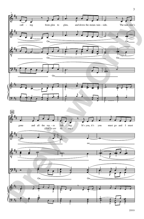 Danny Boy SATB, a cappella Choral Octavo Digital Sheet Music Download