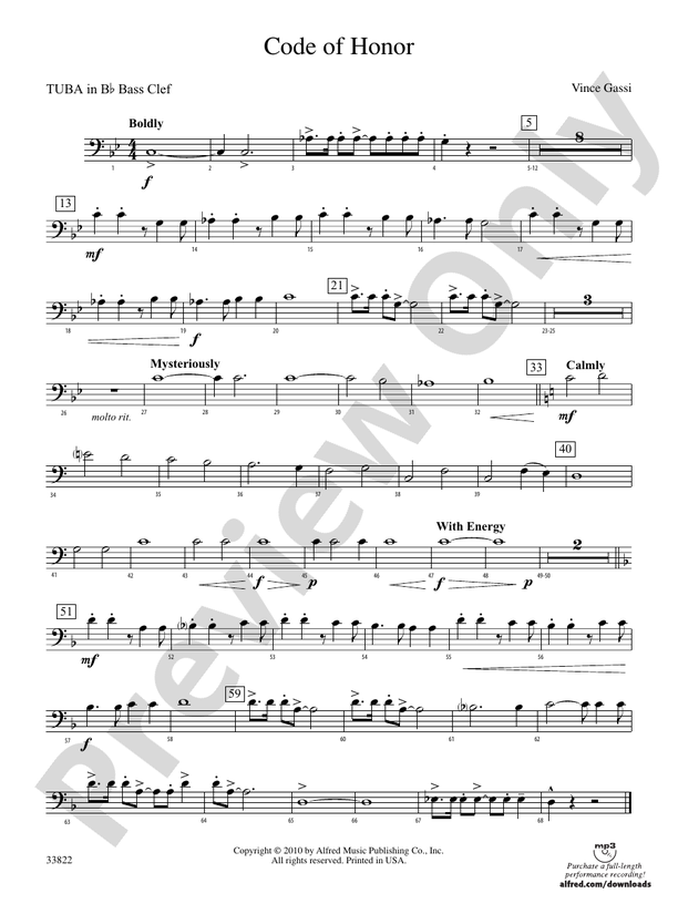 Code Of Honor: (wp) B-flat Tuba B.C.: (wp) B-flat Tuba B.C. World Part ...