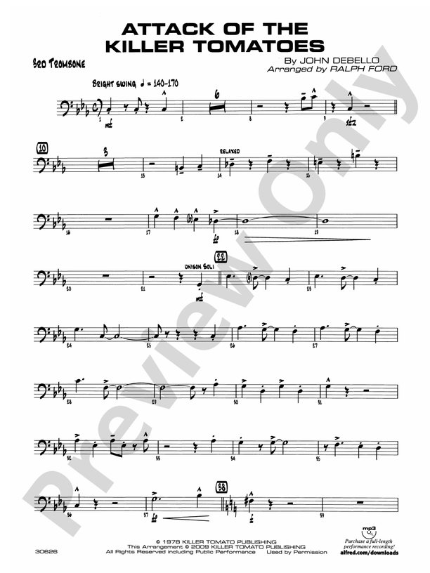 Attack of the Killer Tomatoes: 3rd Trombone: 3rd Trombone Part ...