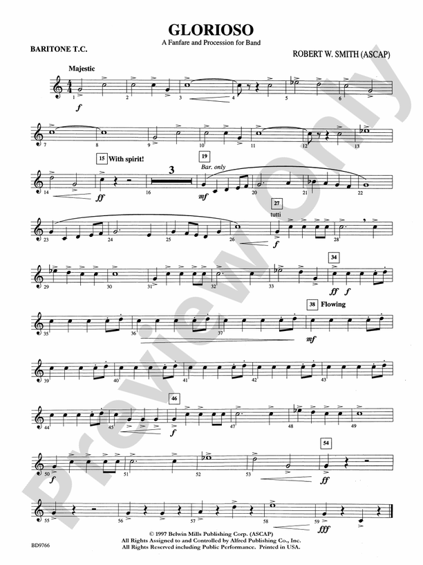 Glorioso (A Fanfare and Procession for Band): Baritone T.C.