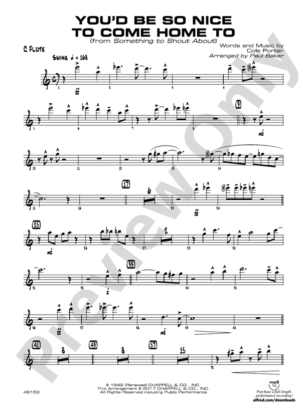 You'd Be So Nice to Come Home To: Flute