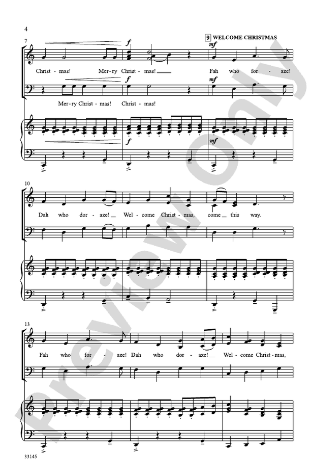 Grinch! A Christmas Choral Medley (from the motion picture Dr. Seuss' How the Grinch Stole Christmas)