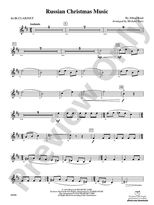 Russian Christmas Music 1st Bflat 1st Bflat Part