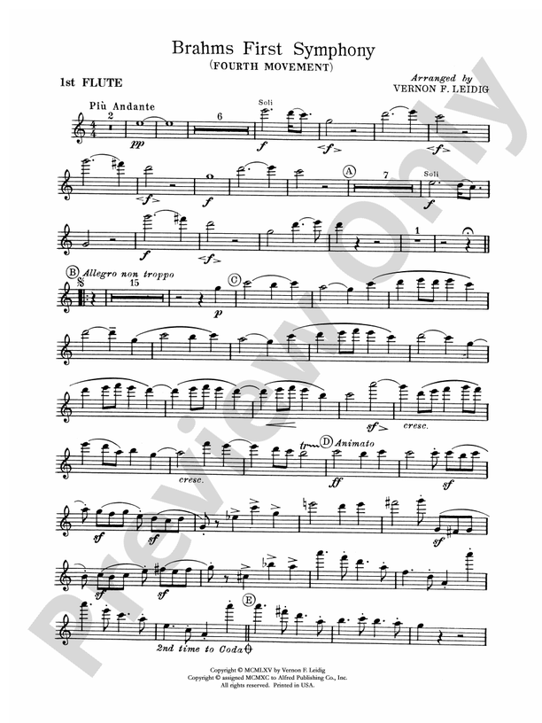 Brahms's 1st Symphony, 4th Movement: Flute