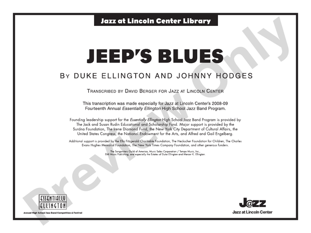 Jeep's Blues: Score
