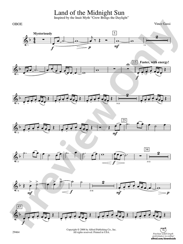 Land of the Midnight Sun: Concert Band Conductor Score & Parts: Vince Gassi  - Digital Sheet Music Download