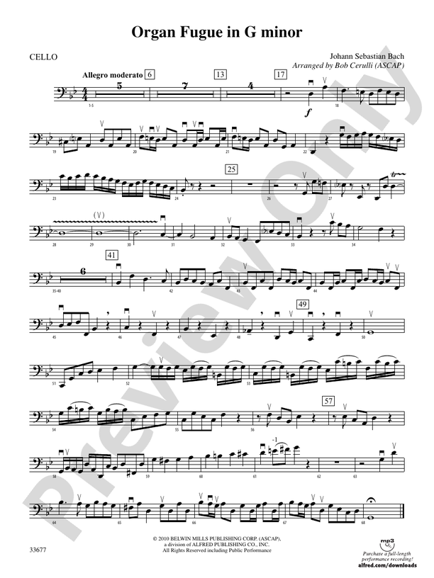 Organ Fugue in G Minor: Cello