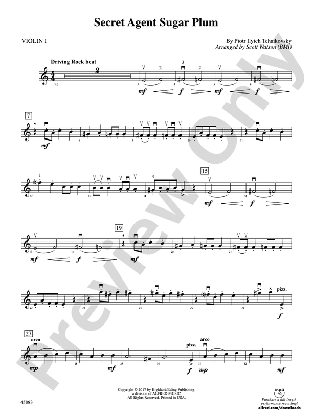 Secret Agent Sugar Plum 1st Violin 1st Violin Part Digital Sheet