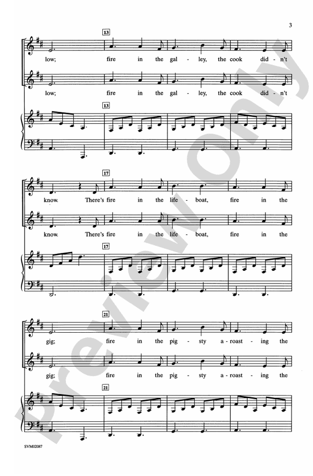 Fire Down Below 2Part Choral Octavo Digital Sheet Music Download