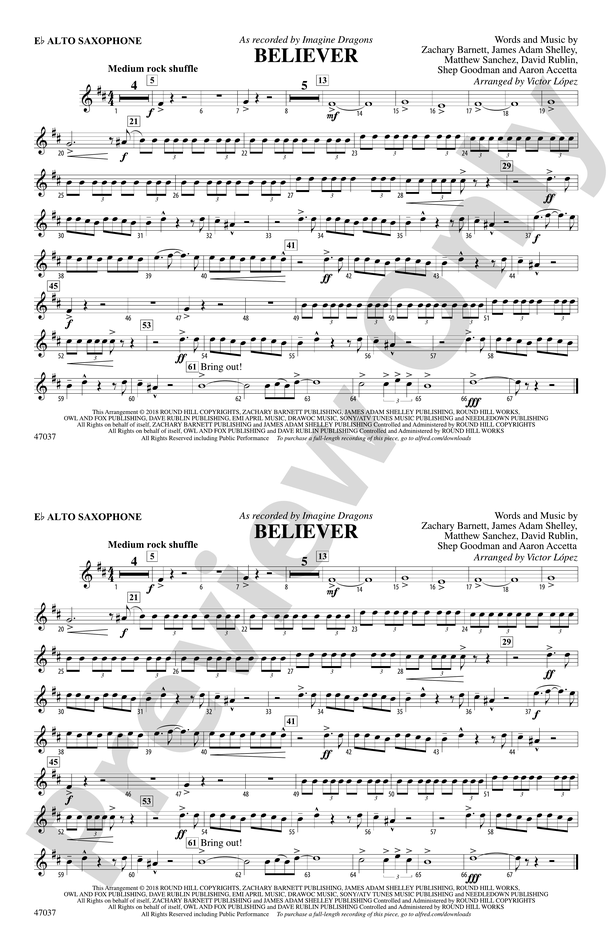 Imagine Dragons  Believer (Music Sheet) - Play with Orchestra